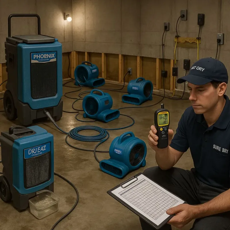 Structural Drying and Dehumidification process in Abbottstown, PA